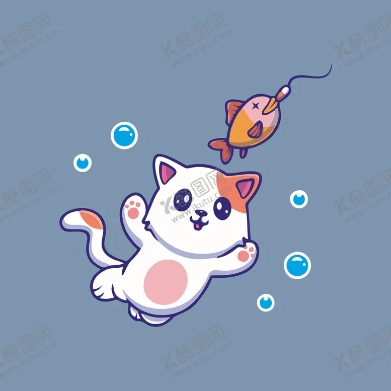 编号：96199702082042553703【酷图网】源文件下载-可爱小猫矢量卡通插画