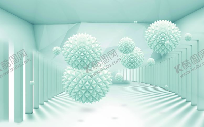 编号：56723409230704239179【酷图网】源文件下载-3D立体空间圆球背景墙