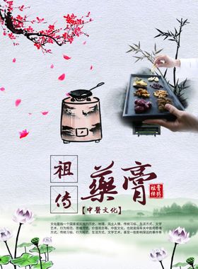 膏药复古传统中医海报素材