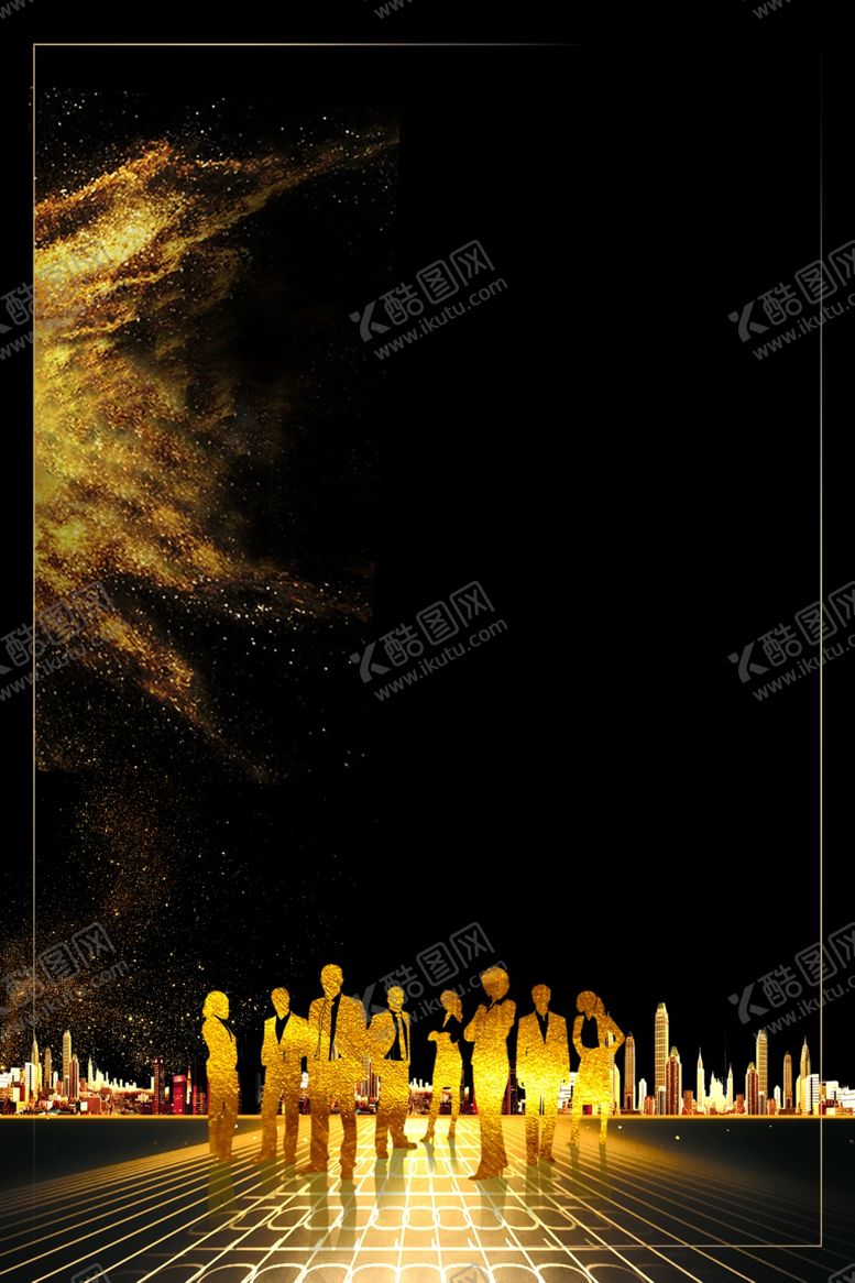 编号：37965909291134199235【酷图网】源文件下载-黑金海报背景