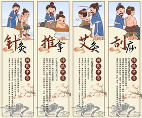 中医理疗推拿按摩挂画海报