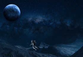 创意宇航员矢量插画宇宙太空背景