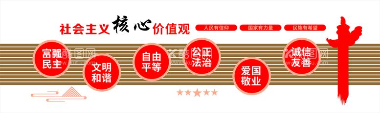 编号：94782609250759169065【酷图网】源文件下载-学校文化墙核心价值观