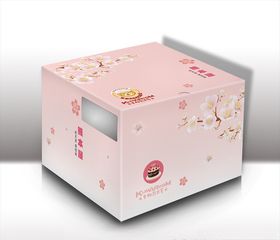 粉色樱花浪漫蛋糕盒小清新