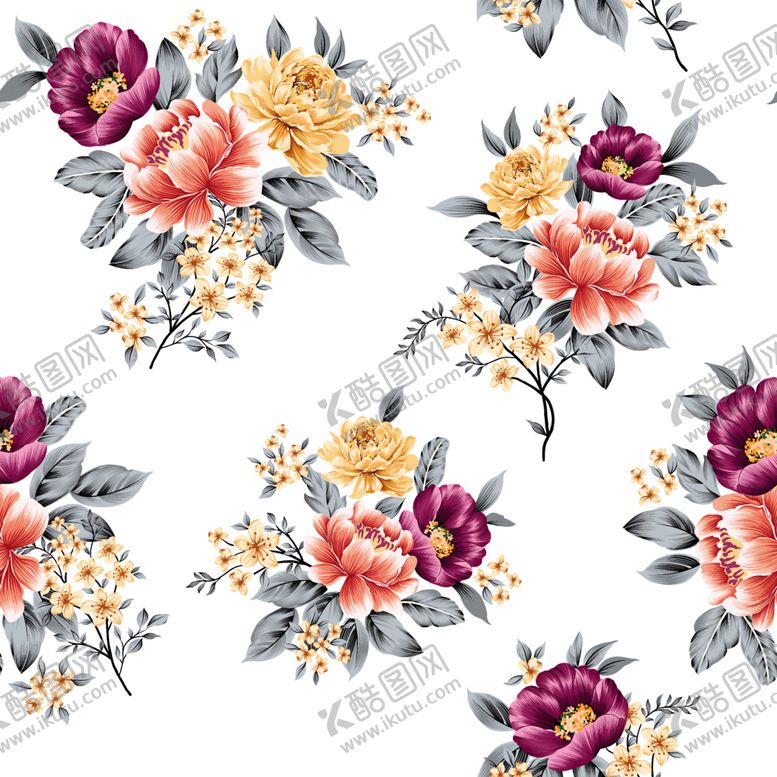 编号：19614904051040254886【酷图网】源文件下载-小碎花水彩花大花大牌