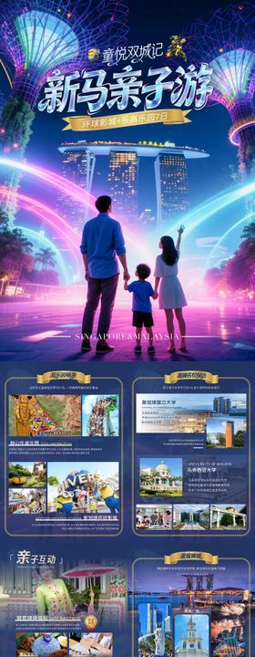 新加坡马来西亚旅游行程美化系列海报