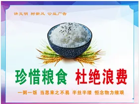 讲文明树新风节约粮食展板食堂化食堂海报