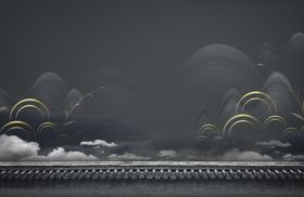 黑金风地产背景海报