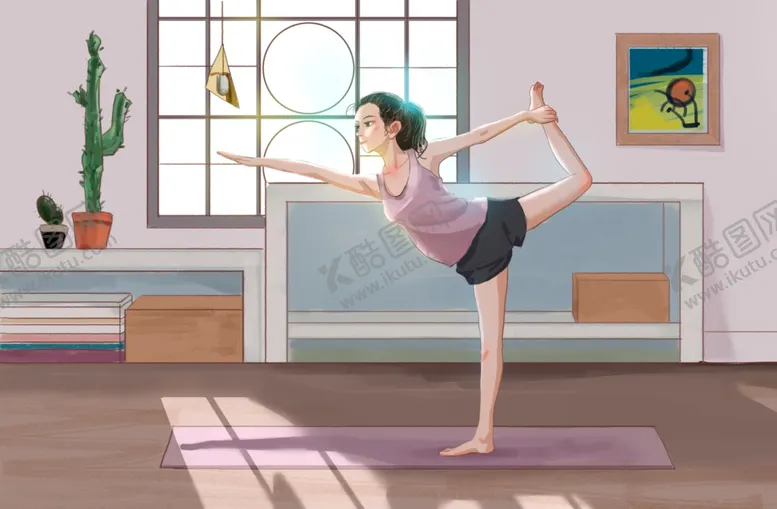 编号：10303305010842145483【酷图网】源文件下载-人物运动插画卡通背景海报素材