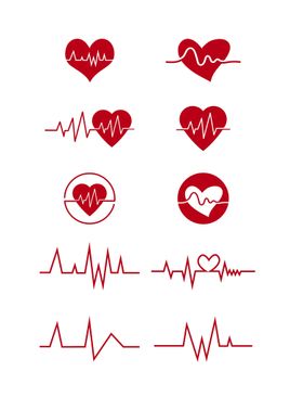 心电图矢量简笔图标