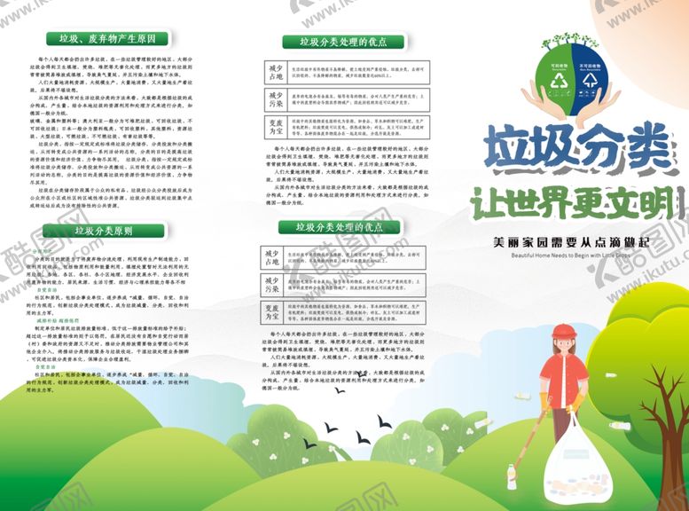 编号：87472309261243424092【酷图网】源文件下载-垃圾分类折页