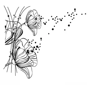 矢量图花抽象背景墙线描硅藻泥