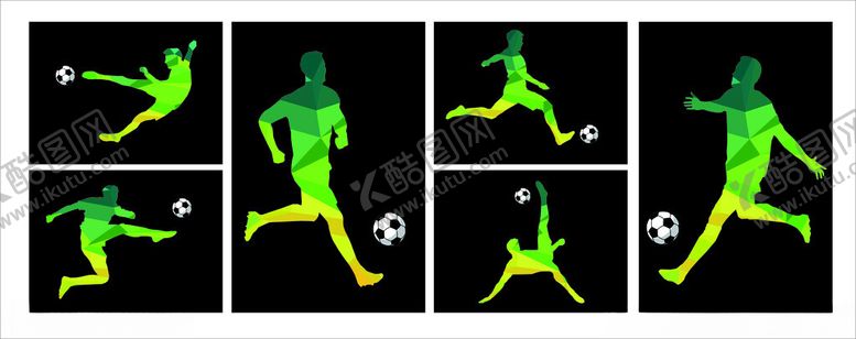 编号：37716609112301252680【酷图网】源文件下载-动感绿色人物运动姿态集