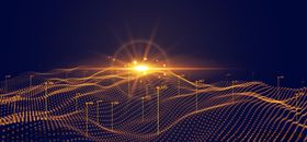 科技粒子动感线条网格背景