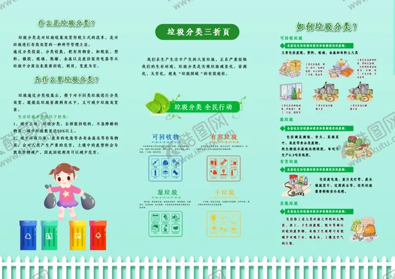 编号：71062205021359195960【酷图网】源文件下载-垃圾分类折页