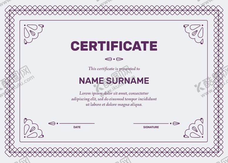 编号：28981009252311259876【酷图网】源文件下载-证书模板