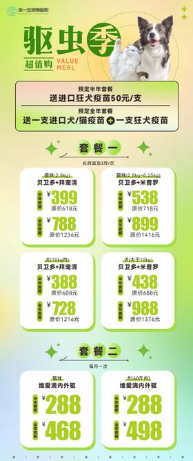 宠物驱虫促销长图海报