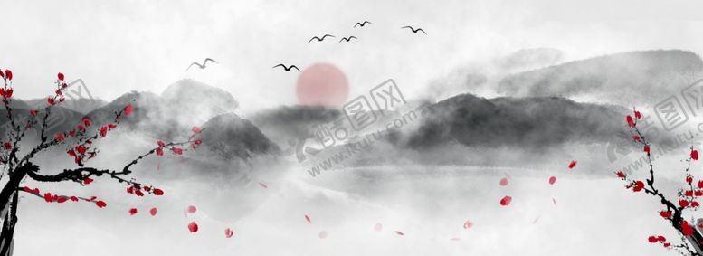 编号：76195007051558059764【酷图网】源文件下载-水墨素材毛笔画素材墨迹素材