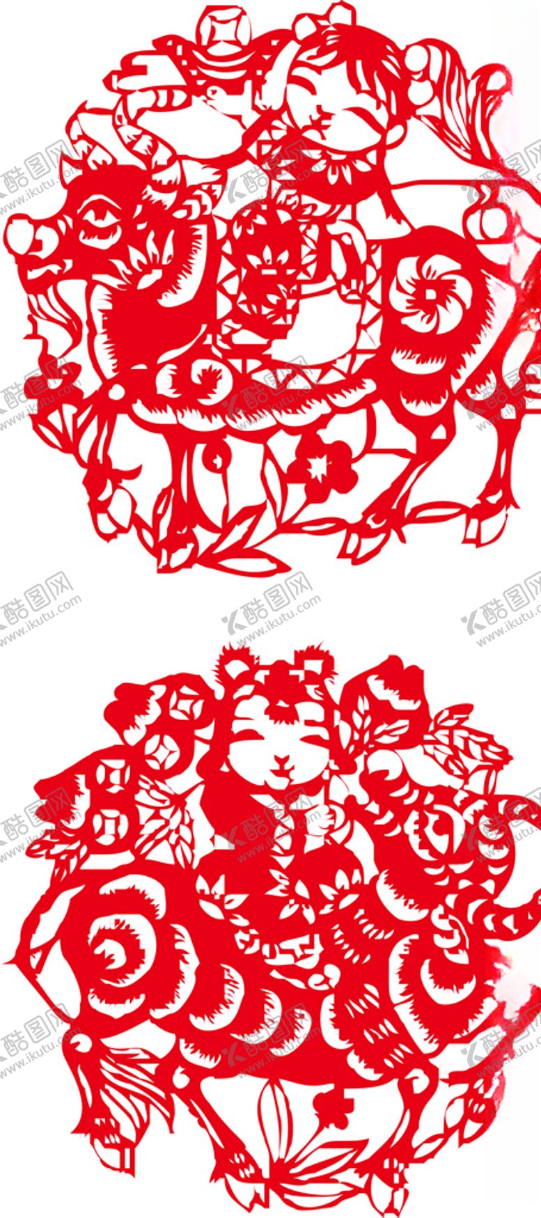 编号：97762209282101064041【酷图网】源文件下载-传统牛年福剪纸中国春节新年元旦