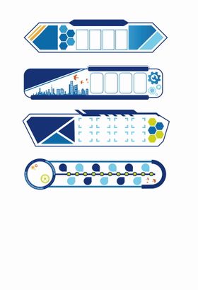 蓝色科技风企业文化墙边框