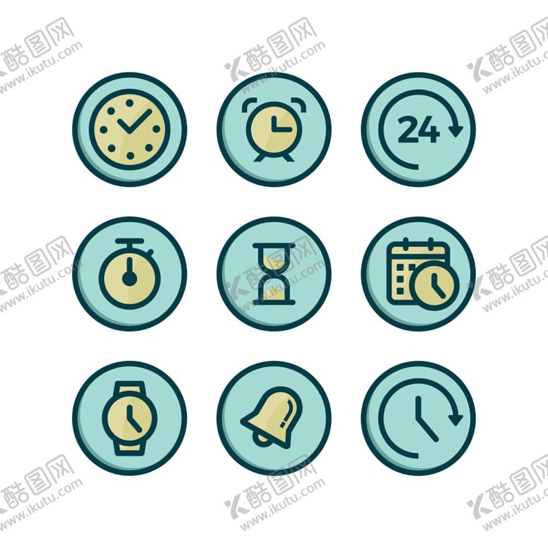 编号：84778409140232534984【酷图网】源文件下载-时间ICON图标