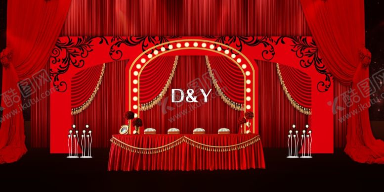 编号：10423409201410177014【酷图网】源文件下载-红色喜庆婚礼场景