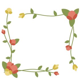 春天藤蔓花朵边框