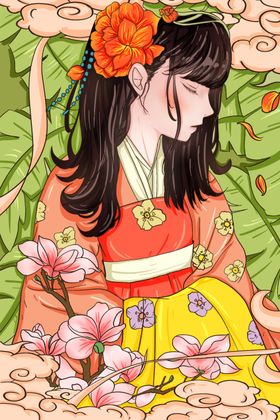 春分插画天海报
