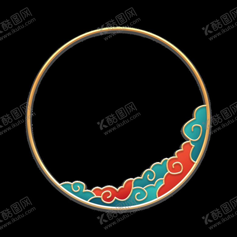 编号：44798411041118087743【酷图网】源文件下载-国潮风圆形边框