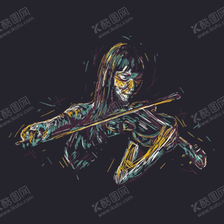 编号：74945409261146385738【酷图网】源文件下载-小提琴演奏简笔画