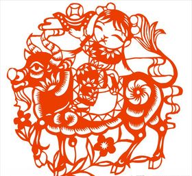放牛娃牛矢量剪纸