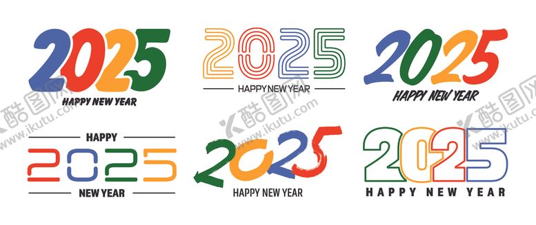 编号：66955803071518419045【酷图网】源文件下载-2025年新年快乐艺术字
