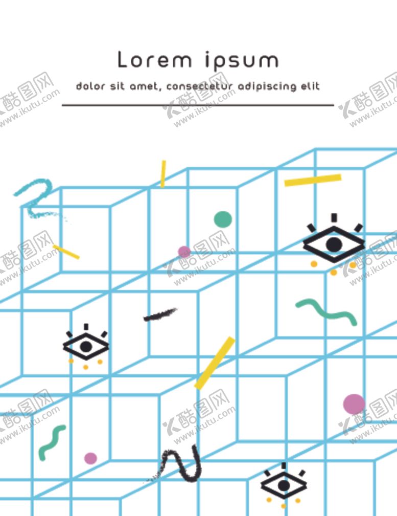 编号：81751809092138385322【酷图网】源文件下载-简约线条拼接海报