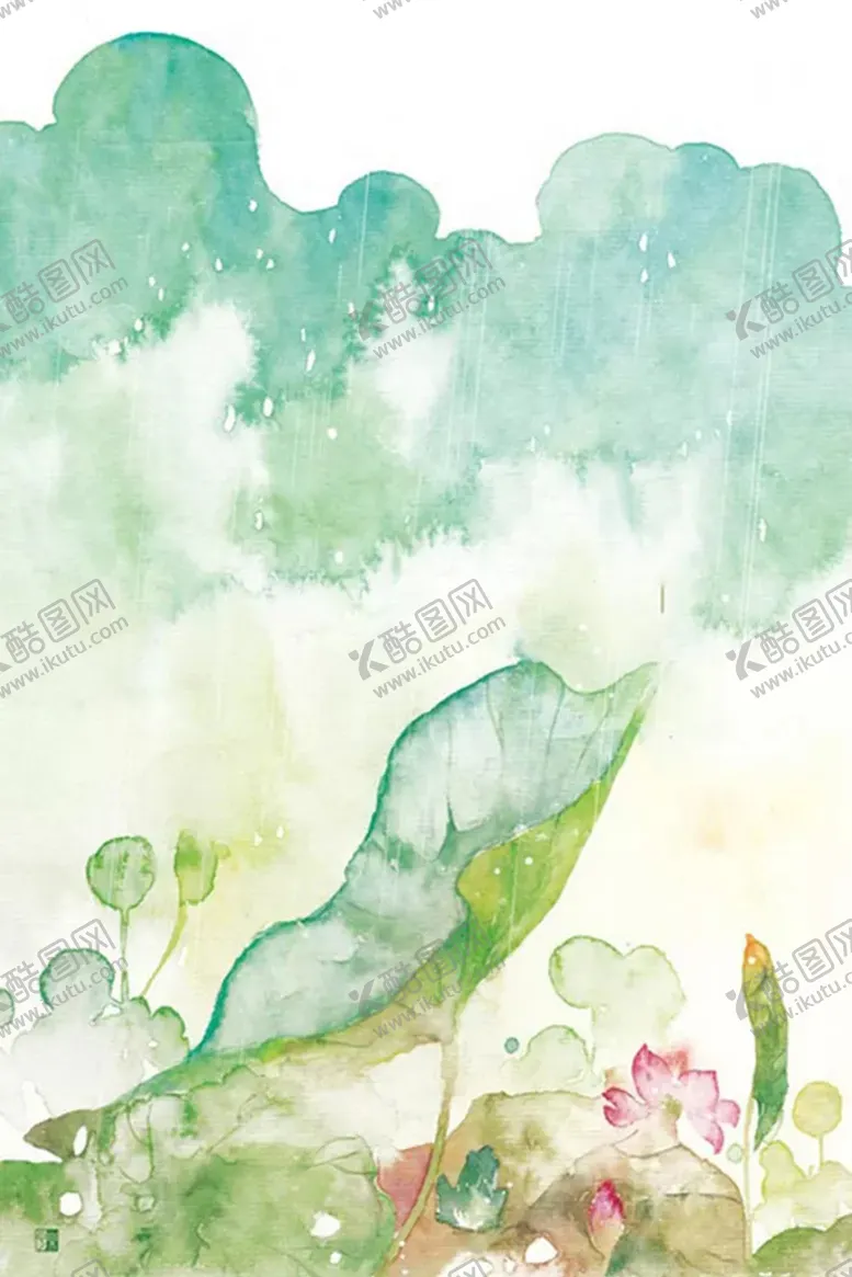 编号：95602610151845283129【酷图网】源文件下载-荷花插画海报图片 
