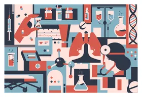 实验室科研场景插画
