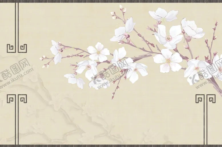 编号：41514502180100527603【酷图网】源文件下载-古风素雅古典工笔画背景PSD