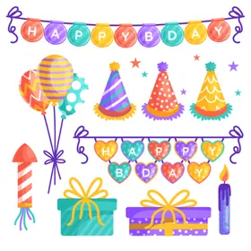 生日装饰素材相关元素素材