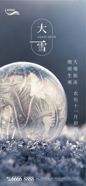 唯美清新大雪节气海报