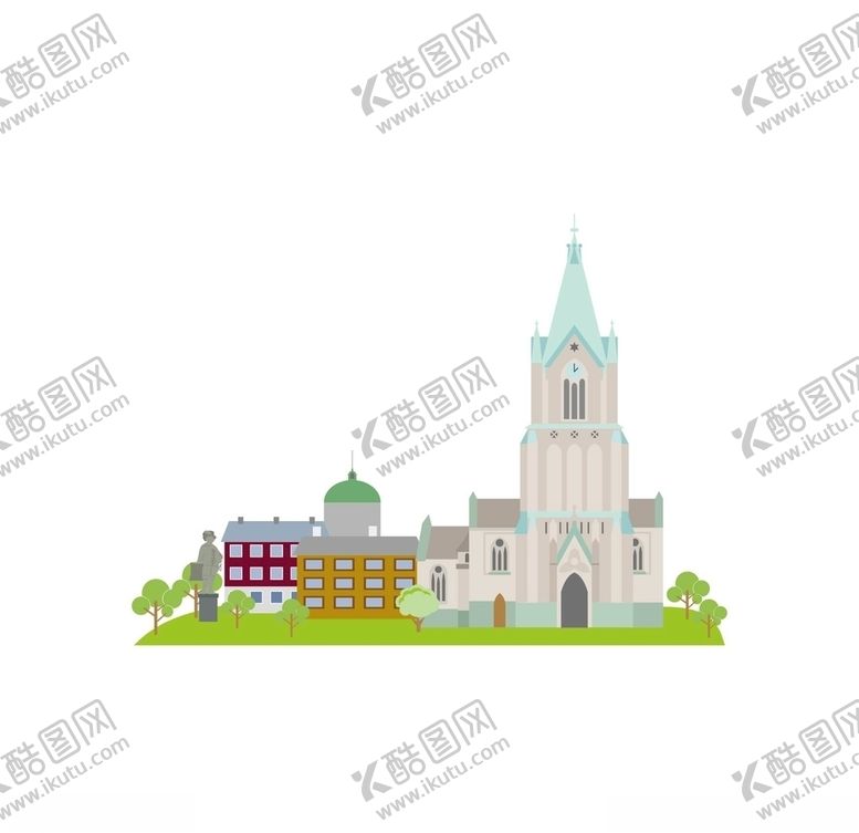 编号：43661810211721368134【酷图网】源文件下载-挪威景点建筑剪影