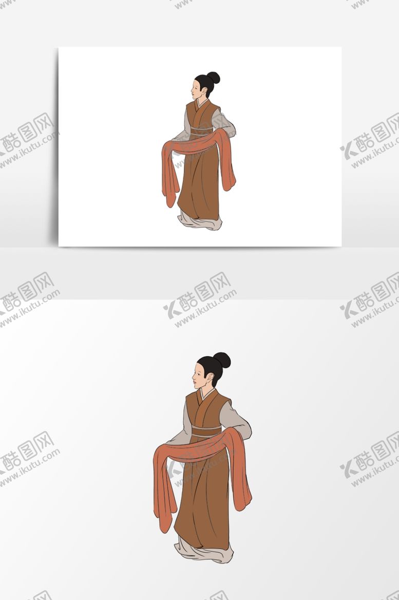 编号：71951209270600156077【酷图网】源文件下载-淡彩国画人物