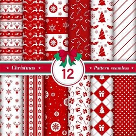 圣诞主题红白图案素材