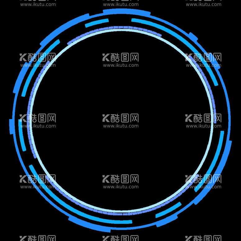 编号：44190711131111322074【酷图网】源文件下载-蓝色科技通用圆圈边框