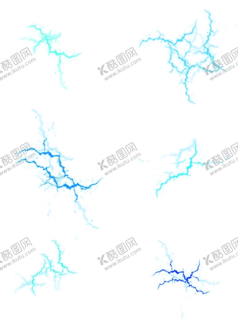 编号：98222010301025486037【酷图网】源文件下载-蓝色闪电效果元素