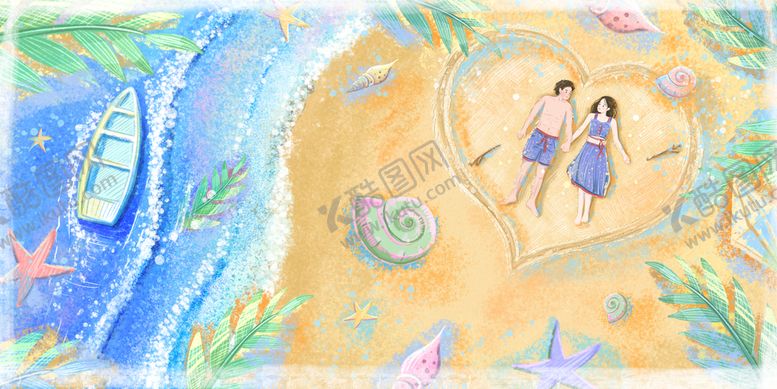 编号：67093109151953223584【酷图网】源文件下载-海边度假的甜蜜情侣