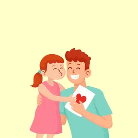 父亲节海报子女插图
