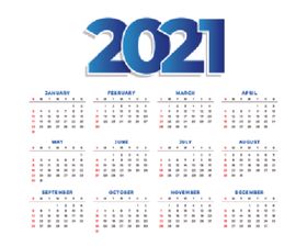 2021新年挂历台历日历