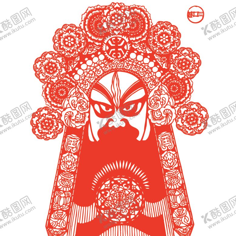 编号：61086912071738047078【酷图网】源文件下载-戏曲剪纸人物插画