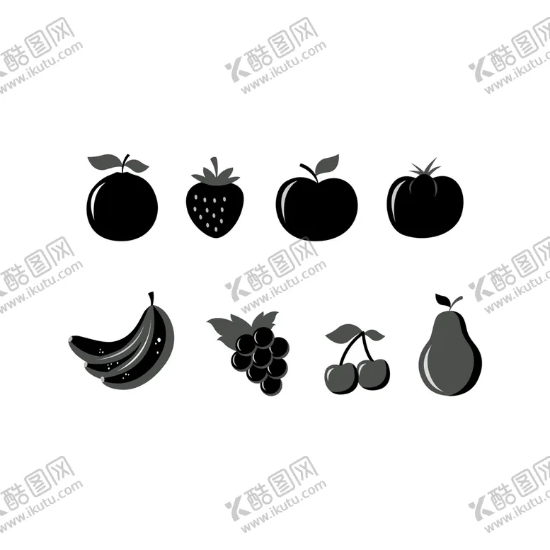 编号：57849009280510516093【酷图网】源文件下载-水果剪影图片