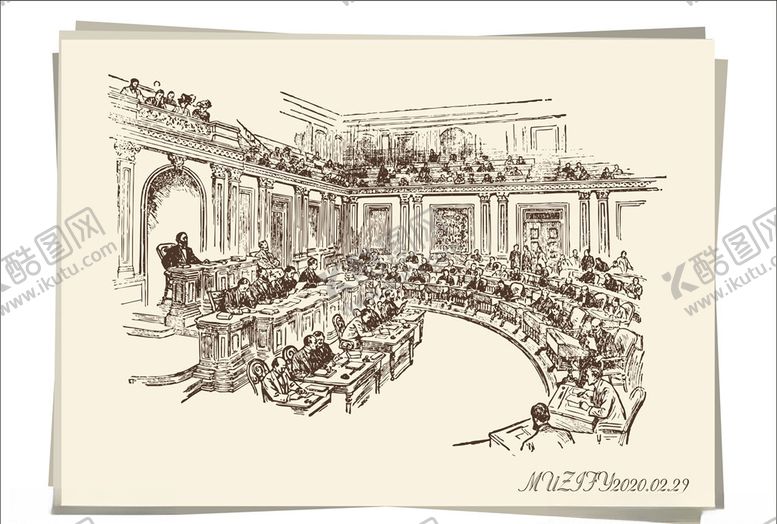 编号：64808610060056204057【酷图网】源文件下载-参议院手绘稿
