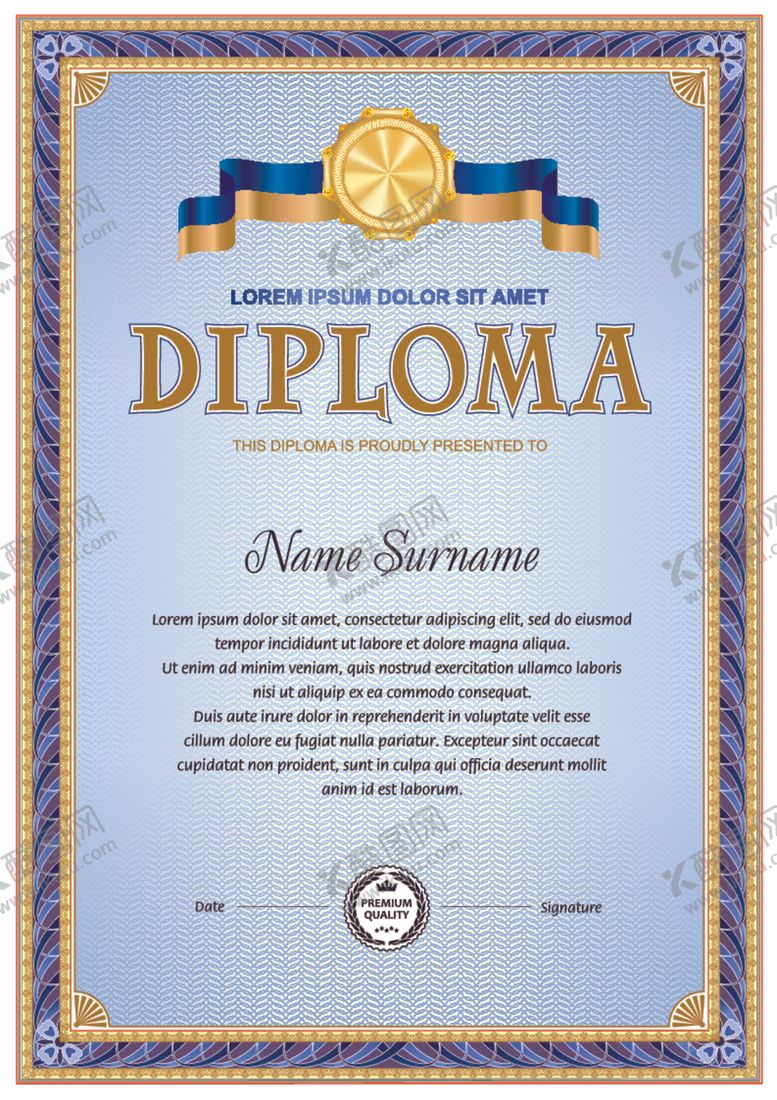 编号：81264710311440415141【酷图网】源文件下载-证书模板